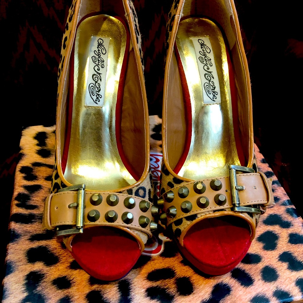 Animal print, platform, studded heels